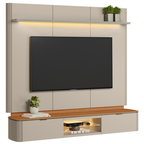 Home Painel Suspenso Ferrara Linea 180cm com Led Canela e Off White