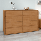Cômoda Loop II Lopas 8 Gavetas 152cm Amêndoa Clean