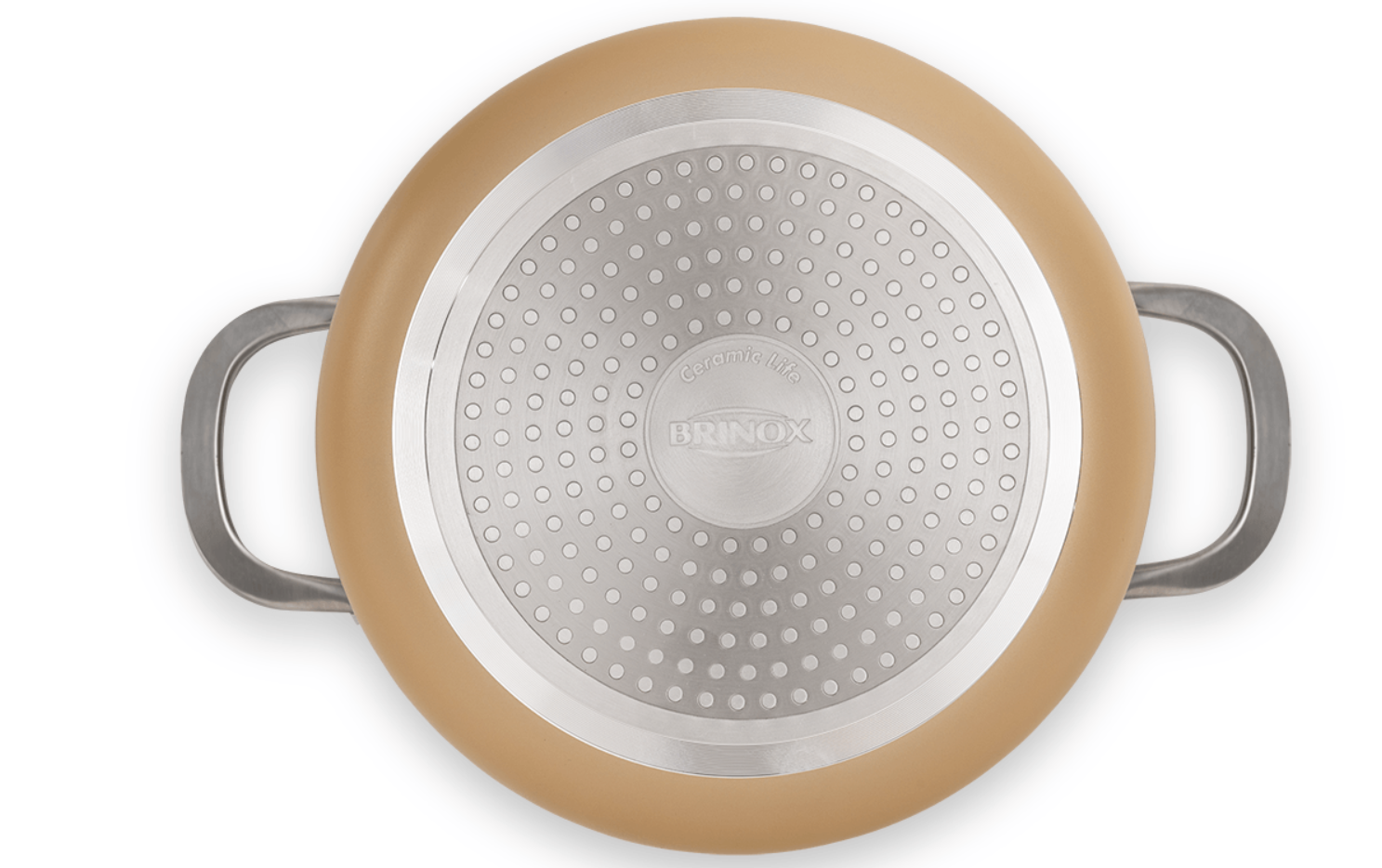 Jogo de Panelas Ceramic Life Brinox 4 peças Indução Life Coast Champanhe
