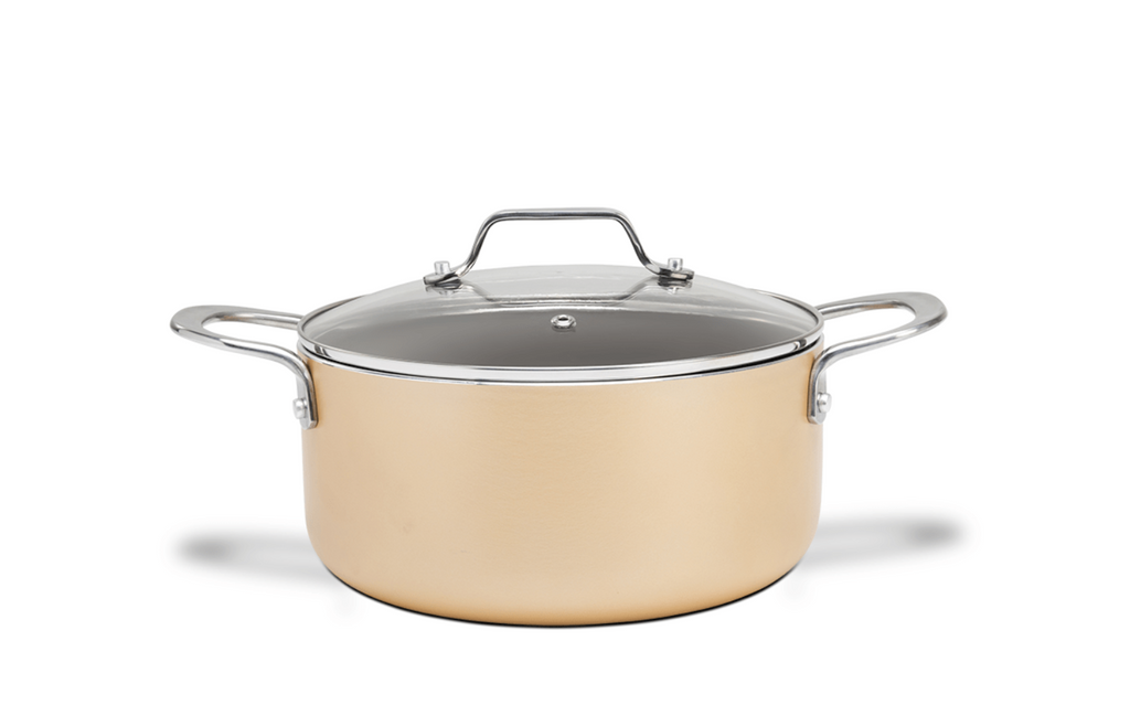 Jogo de Panelas Ceramic Life Brinox 4 peças Indução Life Coast Champanhe
