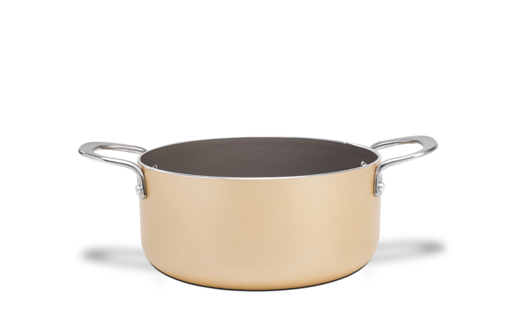Jogo de Panelas Ceramic Life Brinox 4 peças Indução Life Coast Champanhe