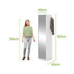 Sapateira Esthela Giratória Lopas 65x187cm com Espelho  Branco