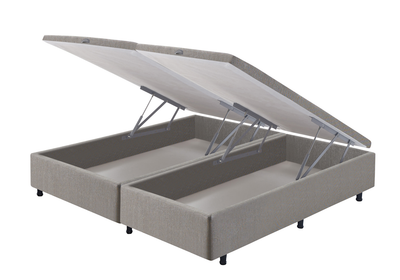 Base Baú para Colchão Queen Ecoflex 158x198x30 Lisa Cinza Chumbo