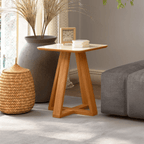 Mesa Lateral TB630 Dalla Costa 45x55cm 100% MDF Off White e Freijó