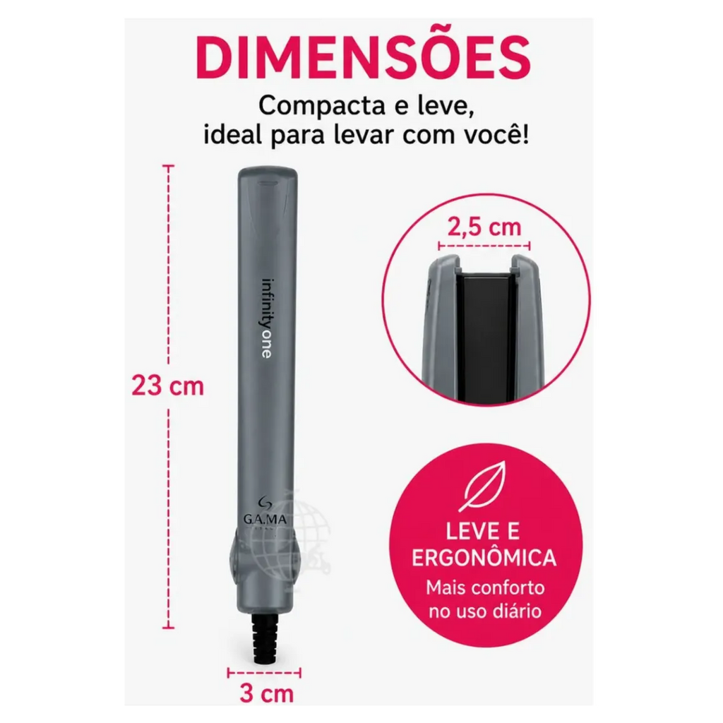 Prancha Gama Cerâmica Infinity One 220°C Cinza 220V
