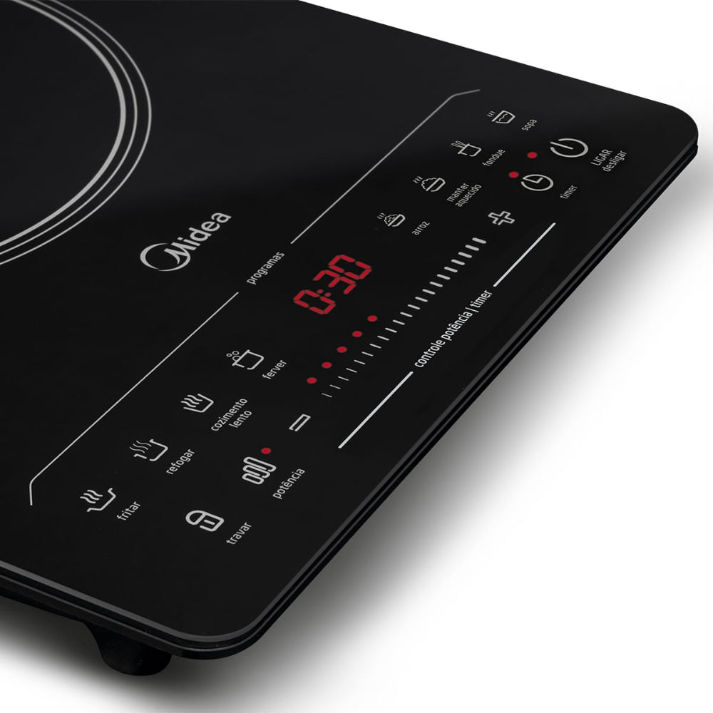 Cooktop Indução Portátil Midea 1 Boca Vitrocerâmica CYAD12 Preto 220V