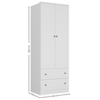 Roupeiro Fort Mambel 81cm 100% MDF 2 Portas 2 Gavetas Branco