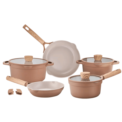 Jogo de Panelas Ceramic Life Brinox 5 Peças Indução Duna Terracota