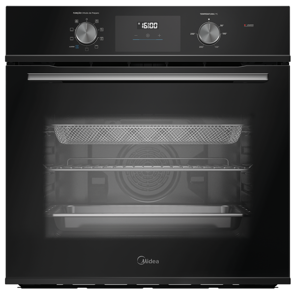 Forno de Embutir Elétrico Midea 80L TSD80P2 com Função AirFryer Preto 220V