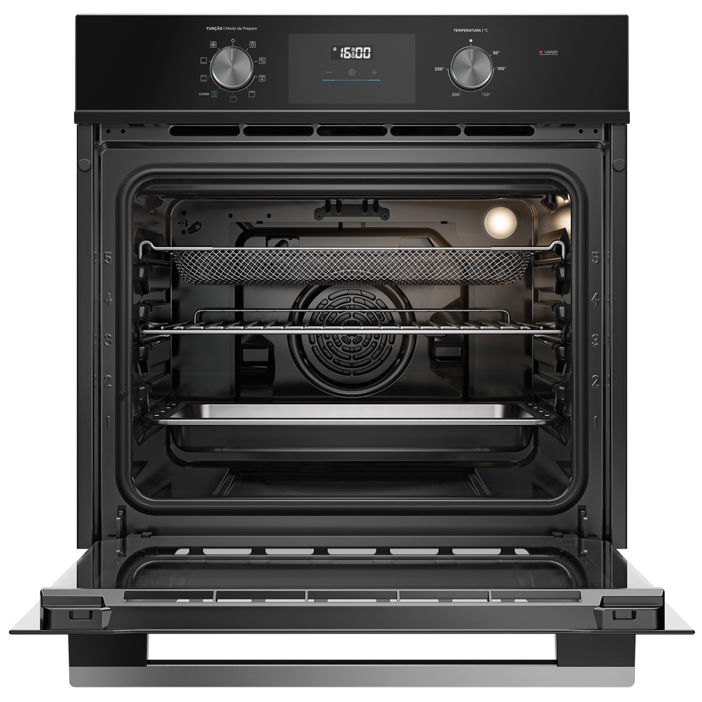 Forno de Embutir Elétrico Midea 80L TSD80P2 com Função AirFryer Preto 220V