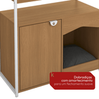 Aparador com Cama Pet LI061 Kappesberg 90cm 1 Porta Canela e Branco