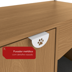 Aparador com Cama Pet LI061 Kappesberg 90cm 1 Porta Canela e Branco
