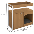 Aparador com Cama Pet LI061 Kappesberg 90cm 1 Porta Canela e Branco