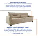 Sofá Living MH4209 213cm Herval 2 assentos Veludo Capucino