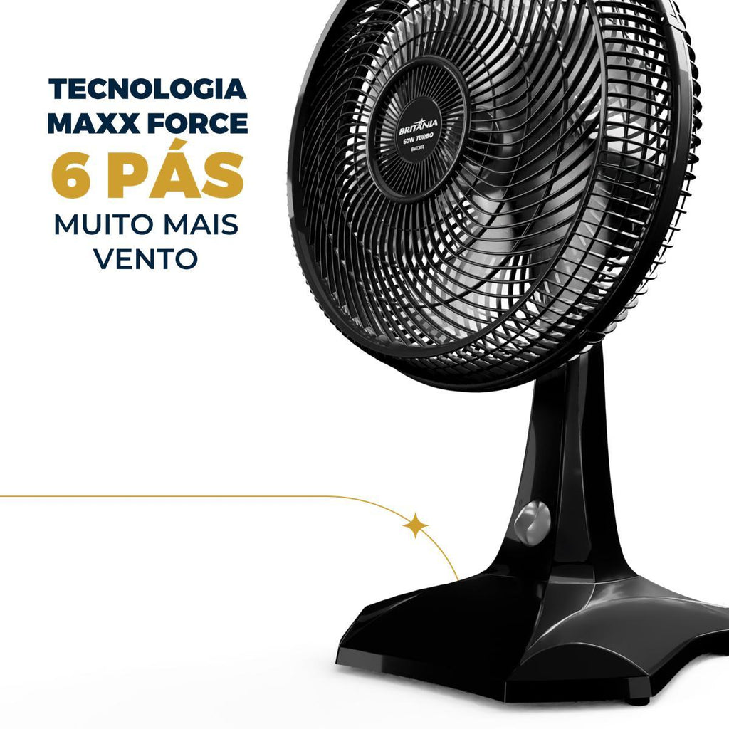 Ventilador de Mesa/Parede Britânia BVT301 30cm Preto 220V