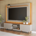 Home Milano 218cm Linea com Led Canela e Gris Fosco