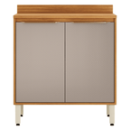 Armário Balcão de Cozinha Plena Demóbile 100% MDF 80cm 2 Portas Cinamomo e Nude