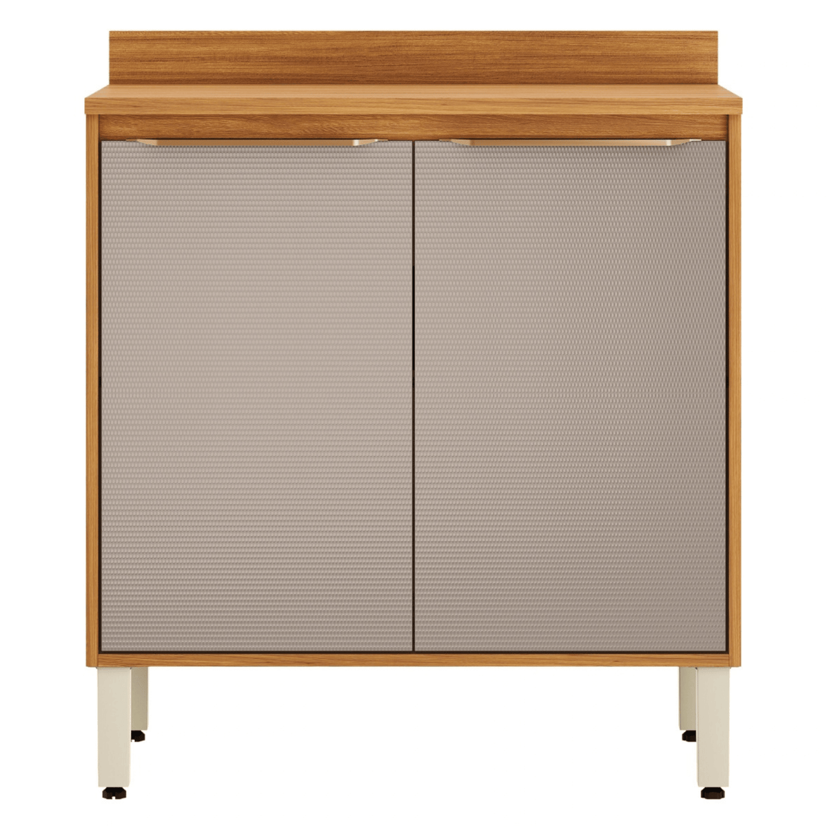 Armário Balcão de Cozinha Plena Demóbile 100% MDF 80cm 2 Portas Cinamomo e Nude