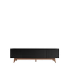 Rack Província Flynt 184cm 3 Portas Preto e Natural