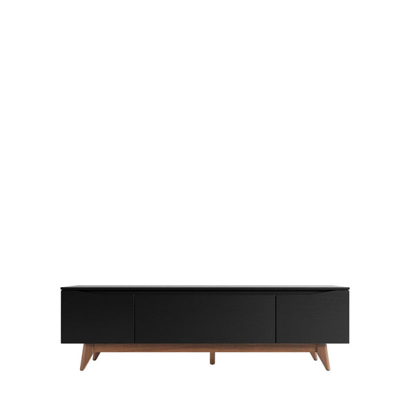 Rack Província Flynt 184cm 3 Portas Preto e Natural