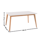 Mesa Retangular Dover Artsoli 160x90cm Tampo de Vidro Off White
