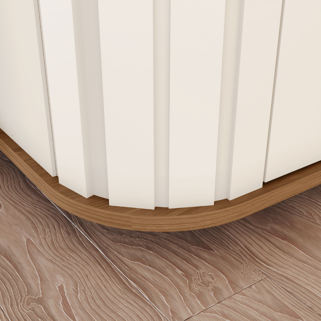 Roupeiro Premium Henn 270cm 6 Portas com Espelho Off White e Nature