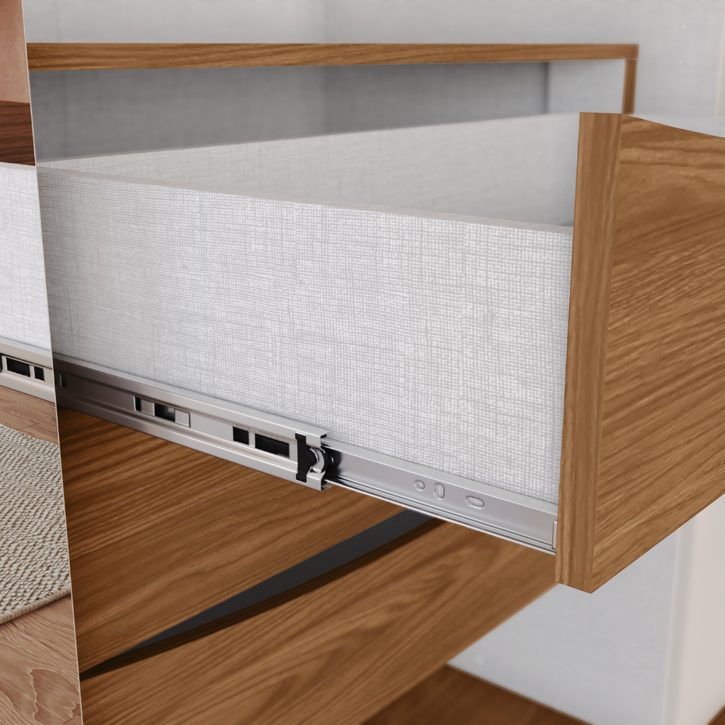 Roupeiro Premium Henn 270cm 6 Portas com Espelho Off White e Nature