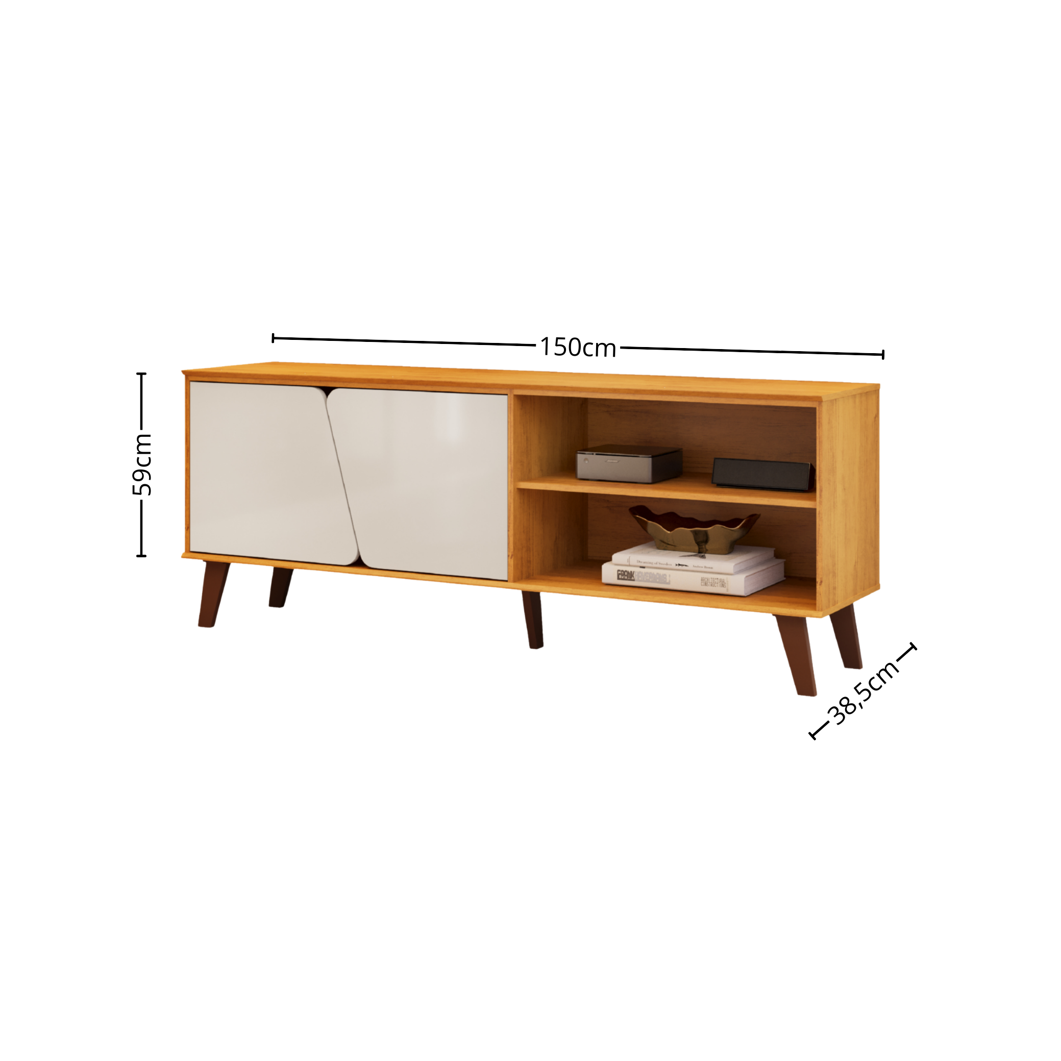 Rack Mark DJ Móveis 150cm Cedro e Bali