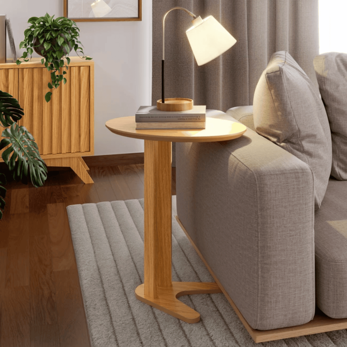 Mesa de Apoio Oval TB604 Dalla Costa Carvalho Rosé