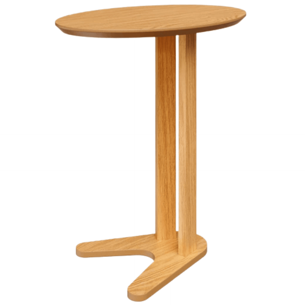 Mesa de Apoio Oval TB604 Dalla Costa 100% MDF Carvalho Rosé