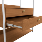 Armário Industrial Closet LI047 Kappesberg 89cm Cabideiro 2 Gavetas Canela e Branco