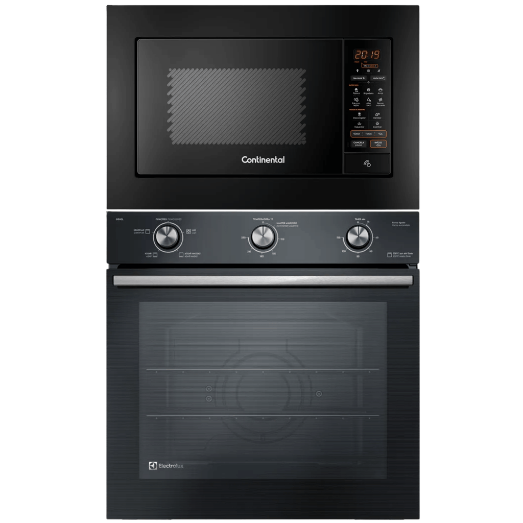 Kit Forno de Embutir Elétrico Electrolux 80L OE8EL + Micro-ondas de Embutir Continental 27L MC2EP 220V