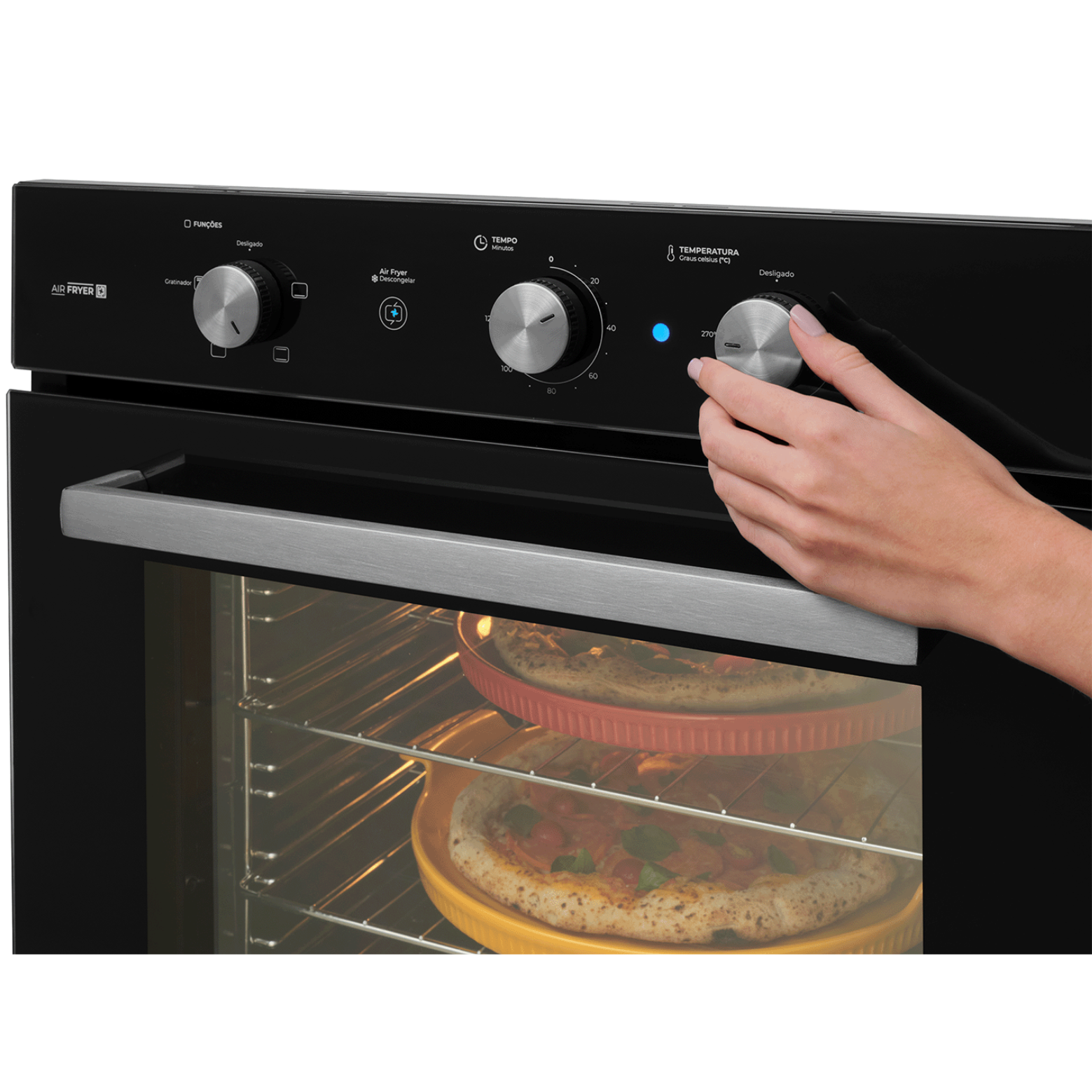 Forno de Embutir Elétrico Fischer 78L Infinity com Air Fryer Preto 220V
