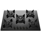 Cooktop à Gás Electrolux 5 Bocas GV75P Pro Séries Tripla Chama Vidro Preto Bivolt