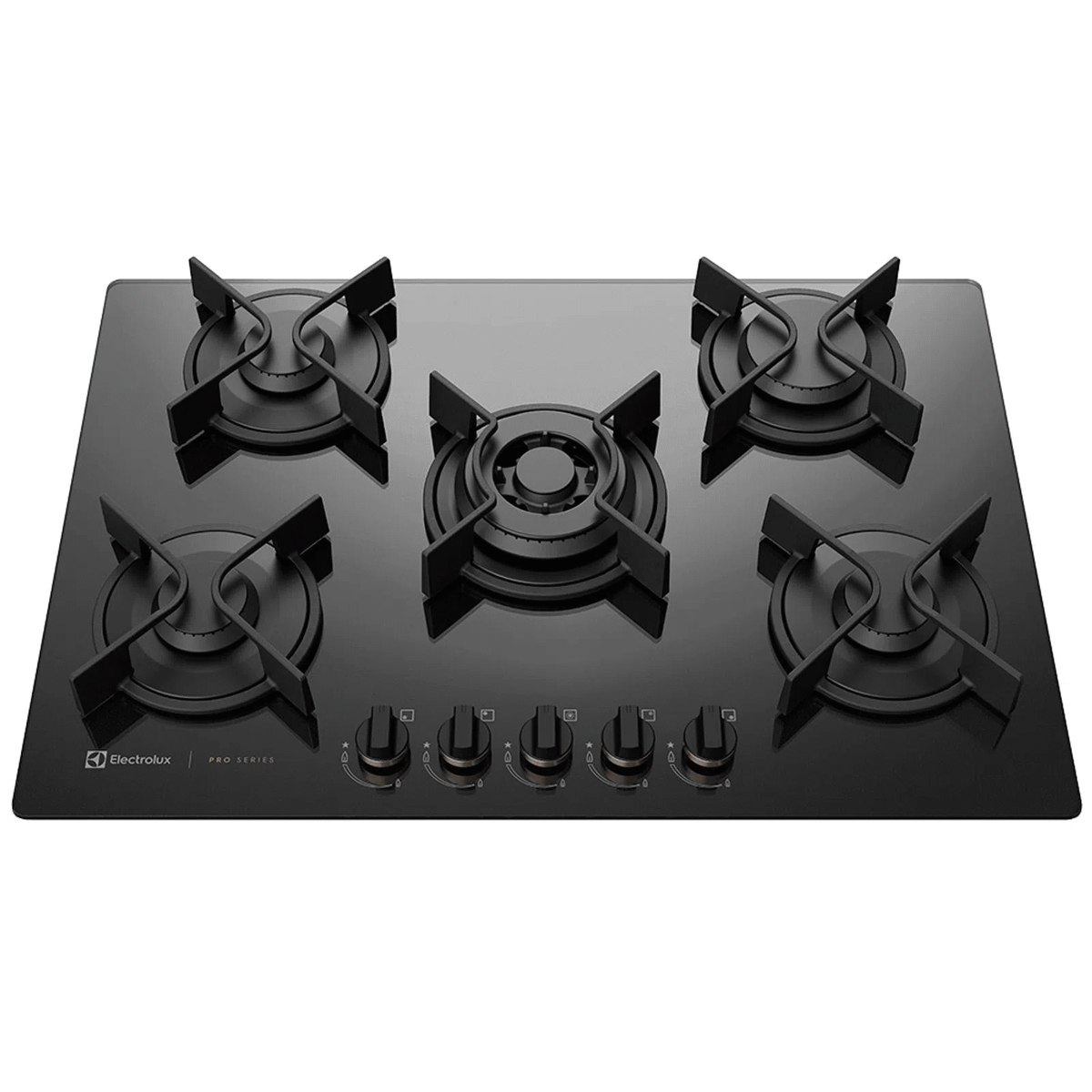 Cooktop à Gás Electrolux 5 Bocas GV75P Pro Séries Tripla Chama Vidro Preto Bivolt