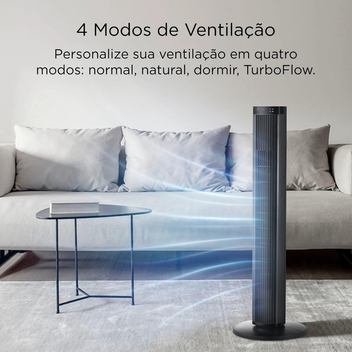 Ventilador de Torre Digital Midea VTDP1 Preto 220V