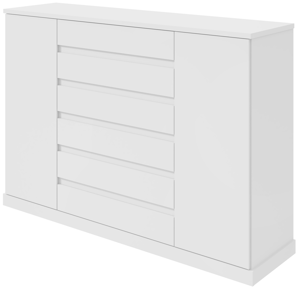 Cômoda Vedra 173cm Lopas 7 Gavetas 2 Portas Branco