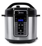 Panela de Pressão Elétrica Midea 6L Digital MasterSteam PPG70S2 Inox/Preto 220V