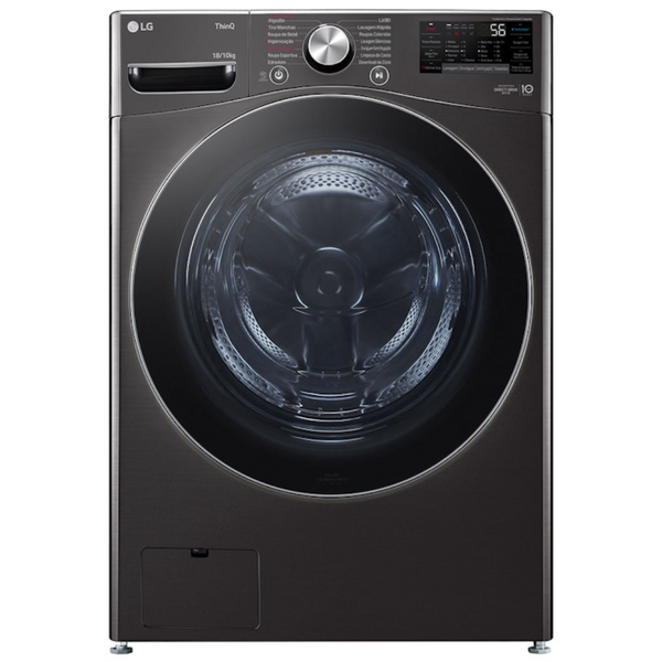 Lava e Seca LG 18Kg Inverter WD18BV2S6B AIDD Inteligência Artificial Preto 220V