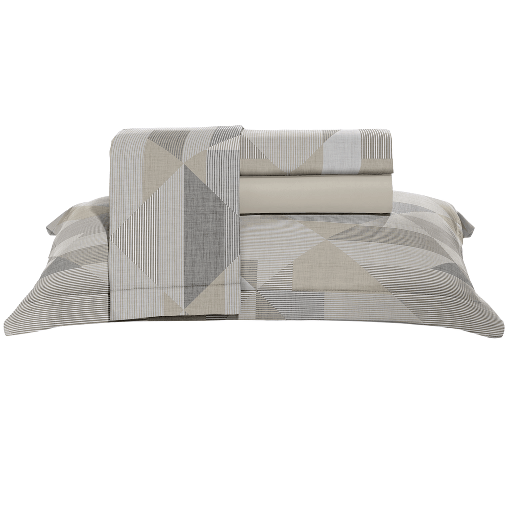 Jogo de Roupa de Cama Queen 4 Peças Hedrons Toque de Algodão Prisma