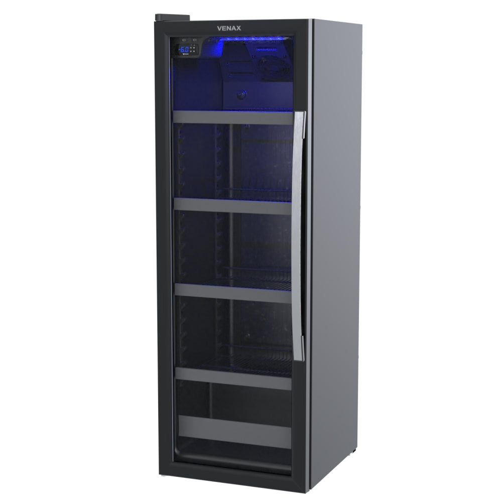 Cervejeira Expositora Venax 200L EXPVBL209 Blue Ligth  Porta Invertida Preto 220V