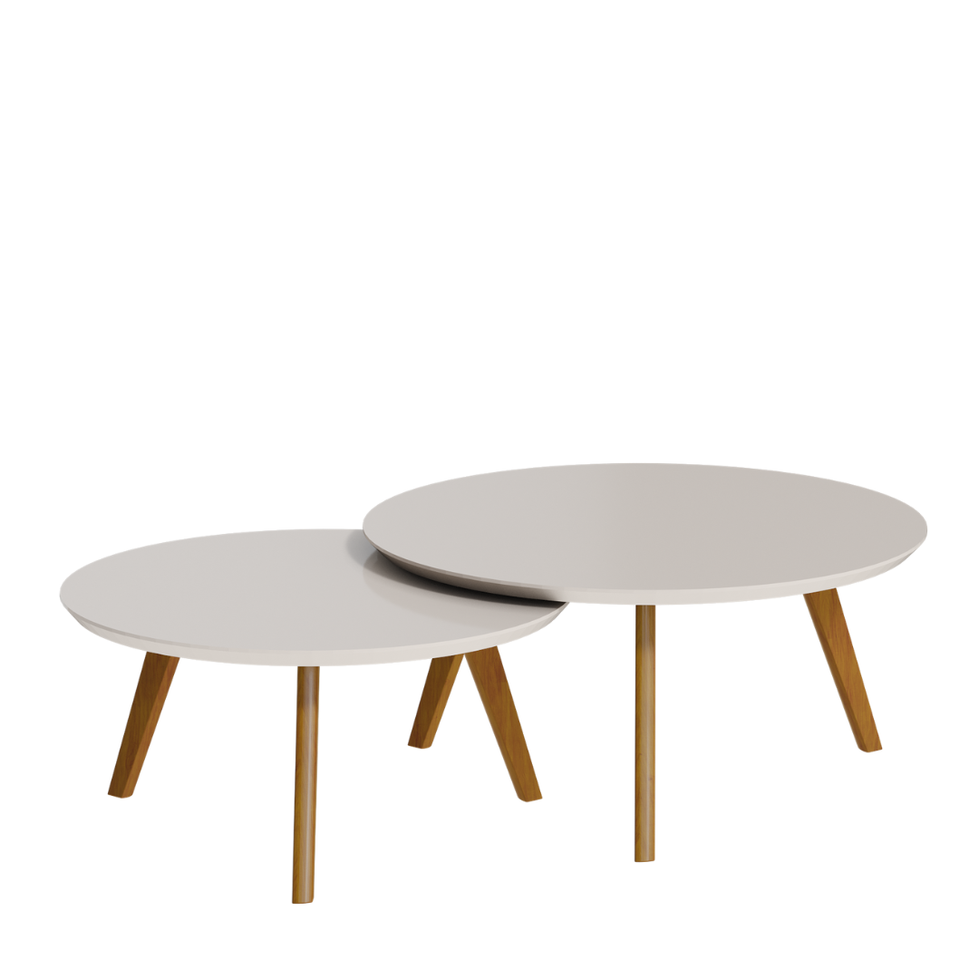 Conjunto de 2 Mesas de Centro Classic Imcal Off White