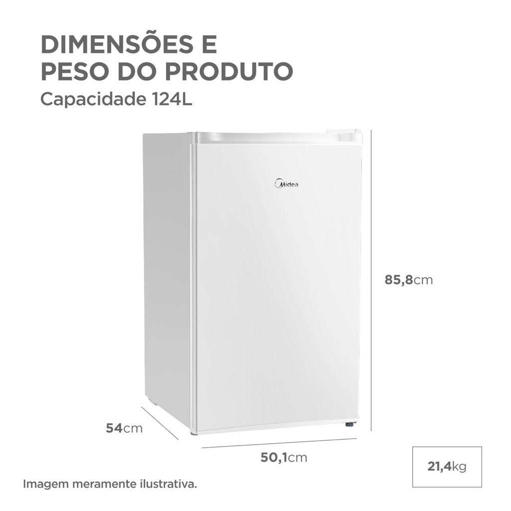 Frigobar Midea 124L MDRD181 Inverter Branco Bivolt