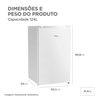 Frigobar Midea 124L MDRD181 Inverter Branco Bivolt