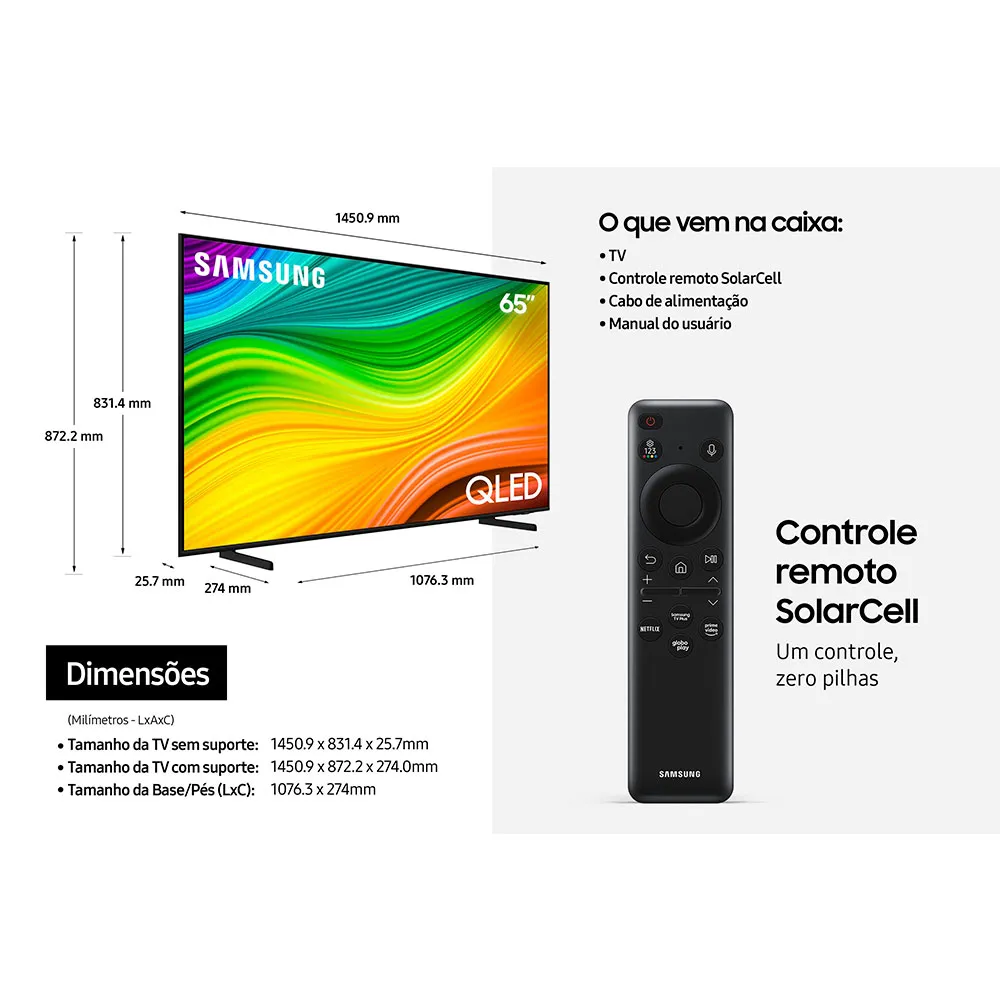 Smart TV QLED 65" 4K Samsung 65Q50D UHD Gaming Hub Bivolt