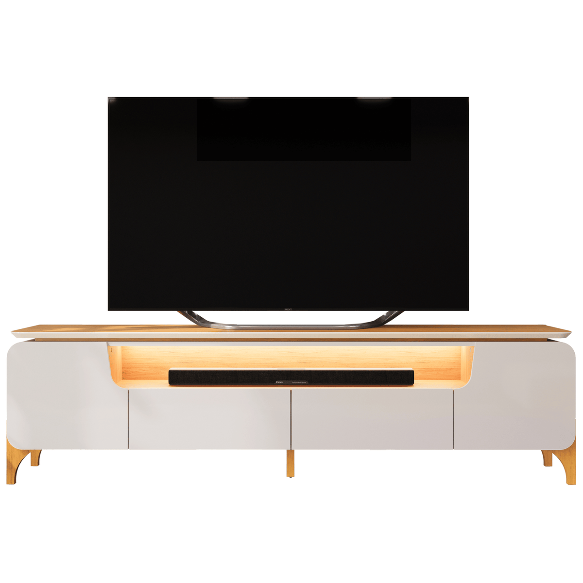 Rack Alicia para TV de até 75" DJ Móveis 224cm 100% MDF Bali e Cedro