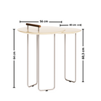 Mesa Dupla Side Lateral Imcal Pés em Metal Off White