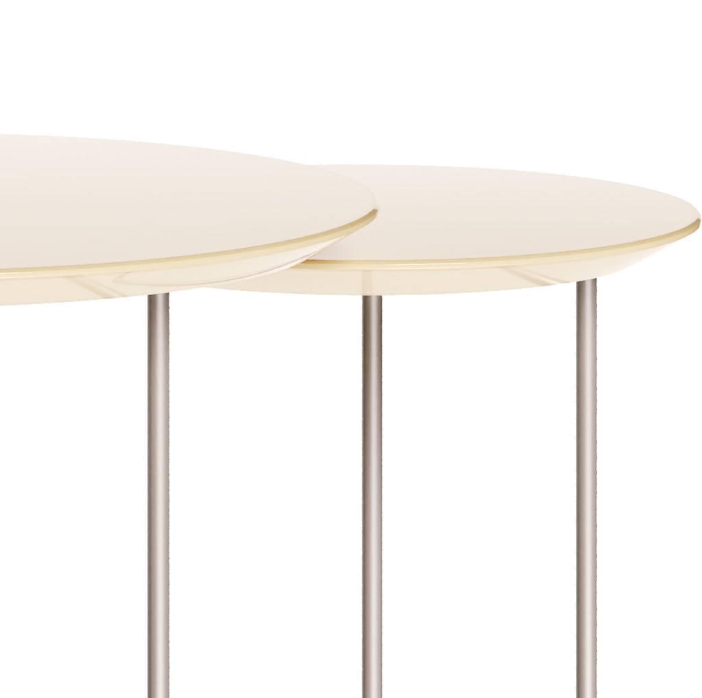 Mesa Dupla Side Lateral Imcal Pés em Metal Off White