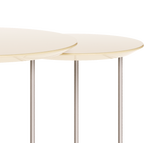 Mesa Dupla Side Lateral Imcal Pés em Metal Off White