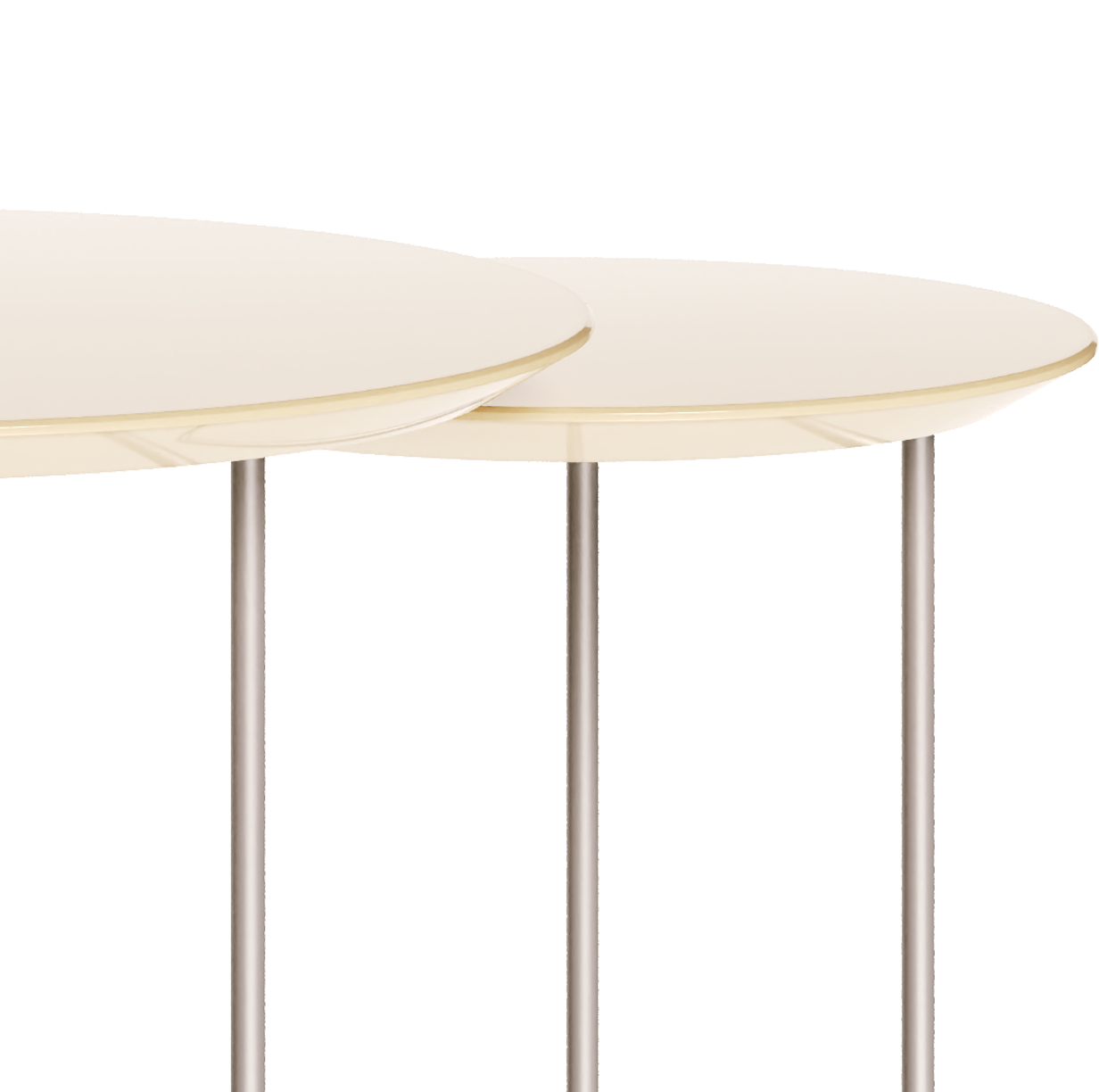 Mesa Dupla Side Lateral Imcal Pés em Metal Off White